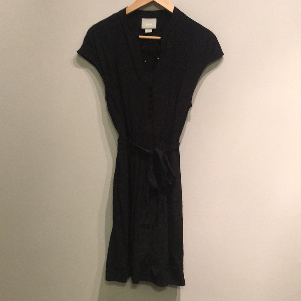 Anthropologie Maeve black dress with slip